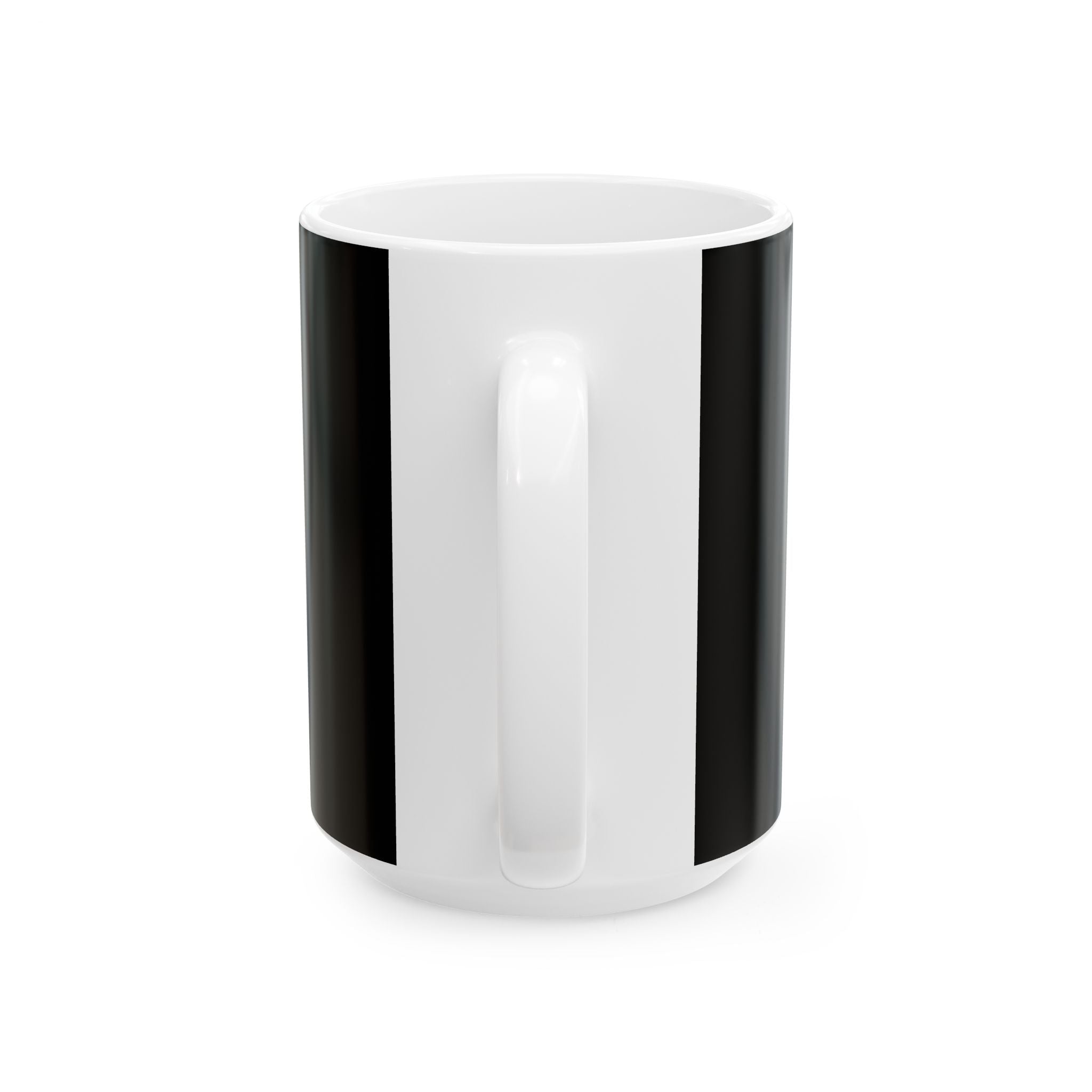 Modern Ceramic Mug - Unboxed and Unlabeled, Gift for Coffee Lovers, Minimalist Mug, Unique Tea Cup, Black and White Kitchen Decor