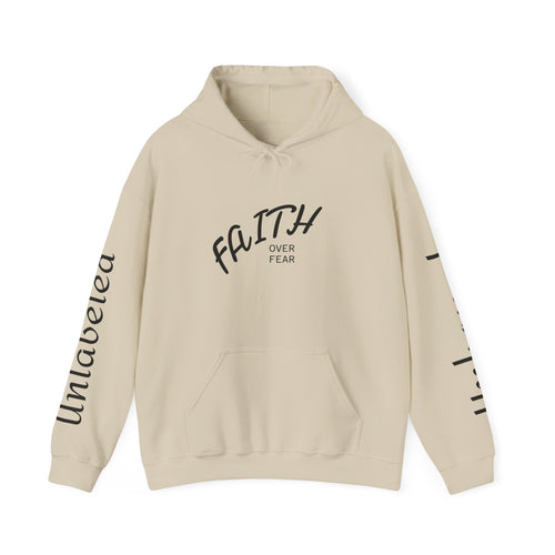 Faith Over Fear Hooded Sweatshirt, Motivational Hoodie, Inspirational Gift, Unisex Apparel, Cozy Sweatshirt, Spiritual Clothing