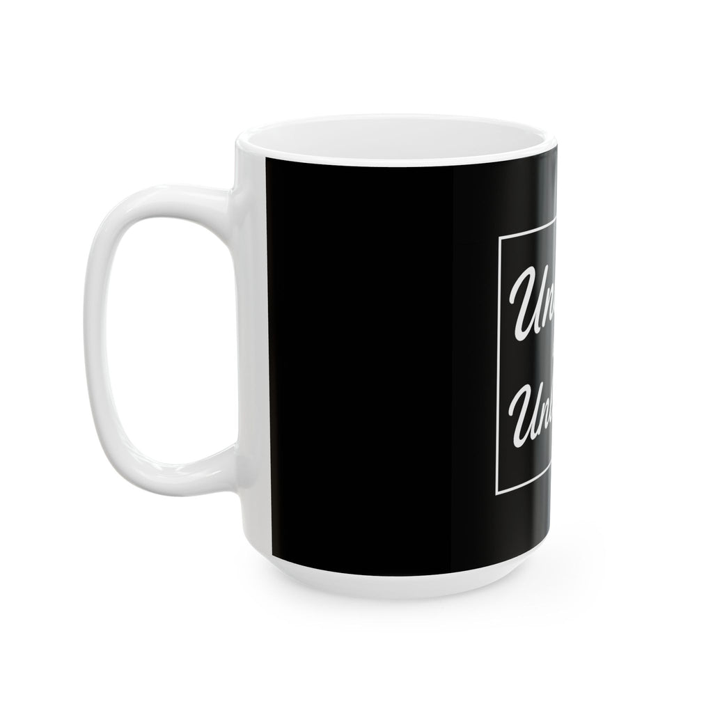 Modern Ceramic Mug - Unboxed and Unlabeled, Gift for Coffee Lovers, Minimalist Mug, Unique Tea Cup, Black and White Kitchen Decor