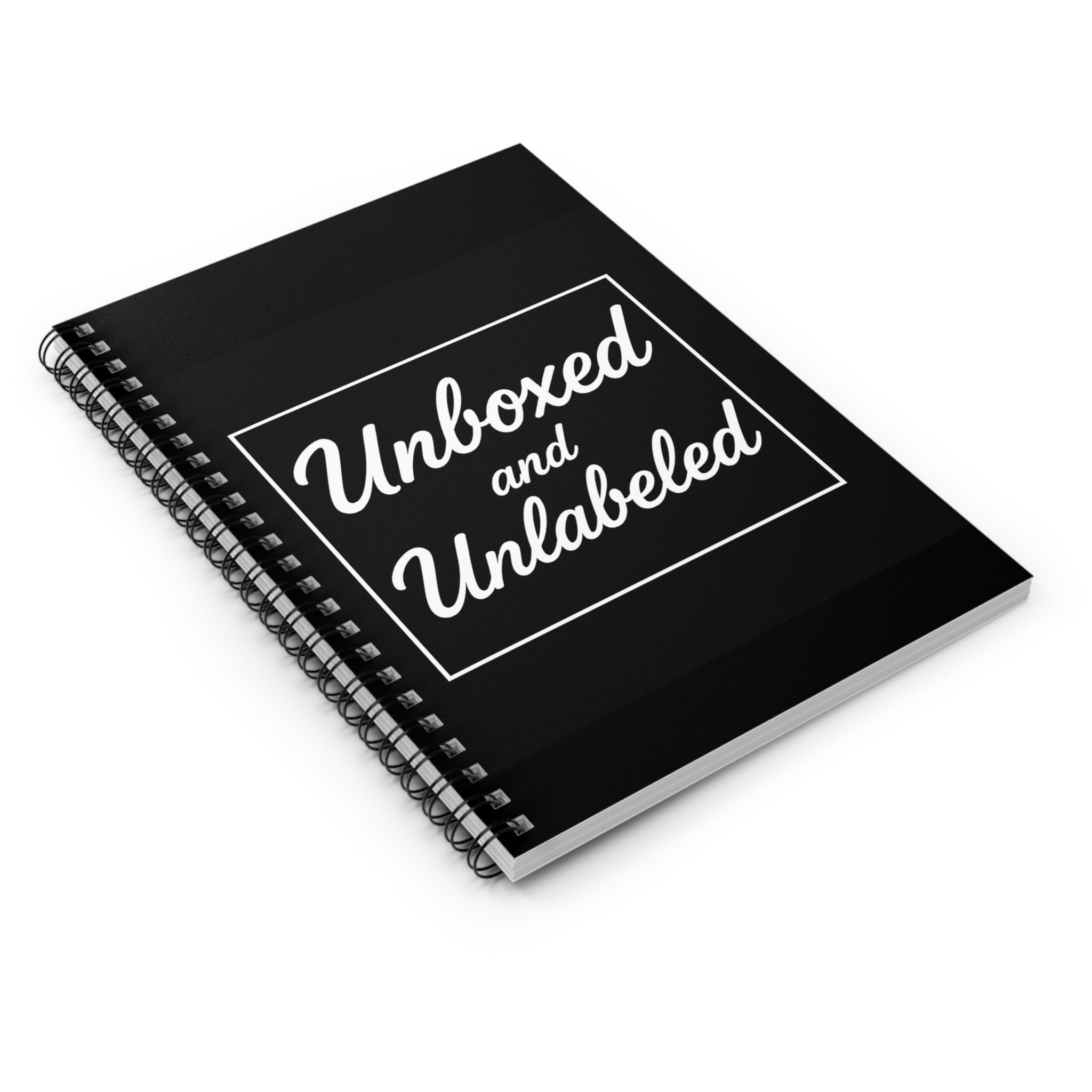 Unboxed and Unlabeled Spiral Notebook | Perfect for Journaling, Note-taking, Gift for Students, Minimalist Design, Black Aesthetic