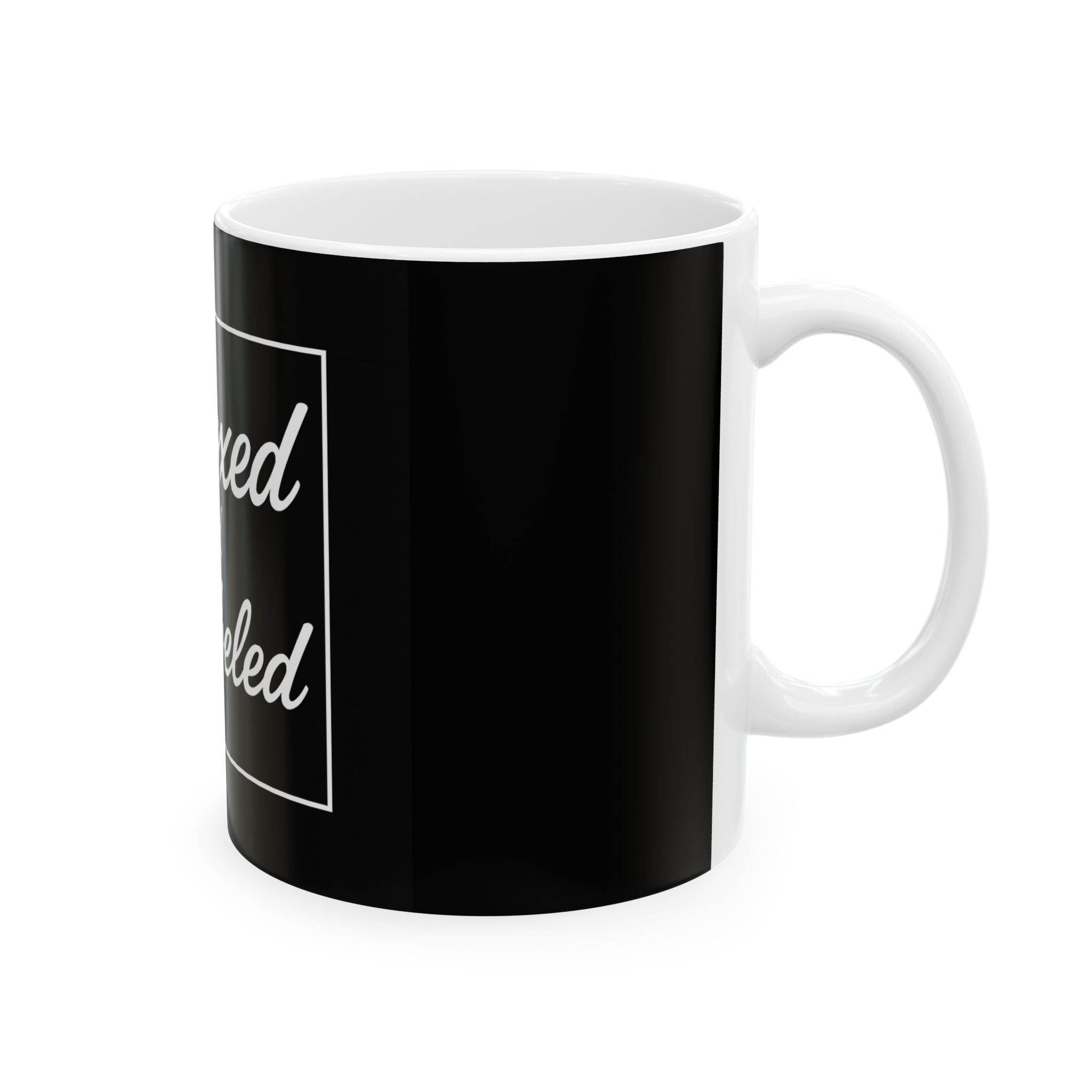 Modern Ceramic Mug - Unboxed and Unlabeled, Gift for Coffee Lovers, Minimalist Mug, Unique Tea Cup, Black and White Kitchen Decor