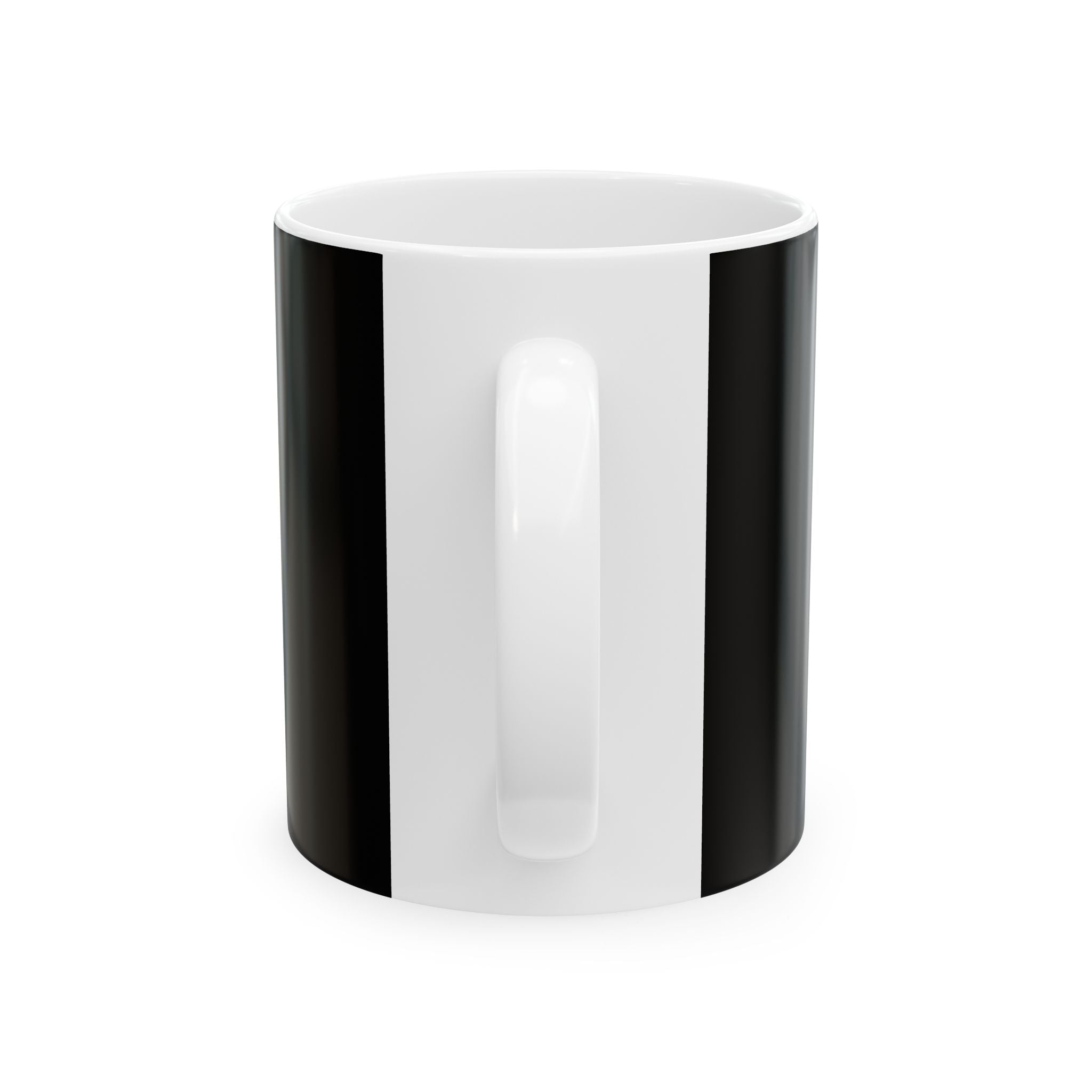 Modern Ceramic Mug - Unboxed and Unlabeled, Gift for Coffee Lovers, Minimalist Mug, Unique Tea Cup, Black and White Kitchen Decor